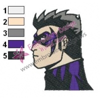 Nightwing Teen Titans Embroidery Design 09